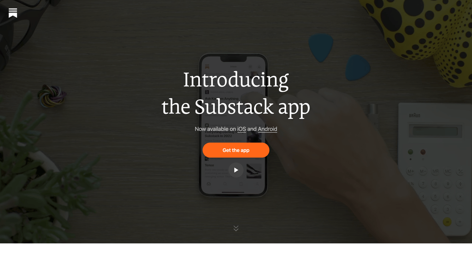 Substack - Introducing the Substack app screen
