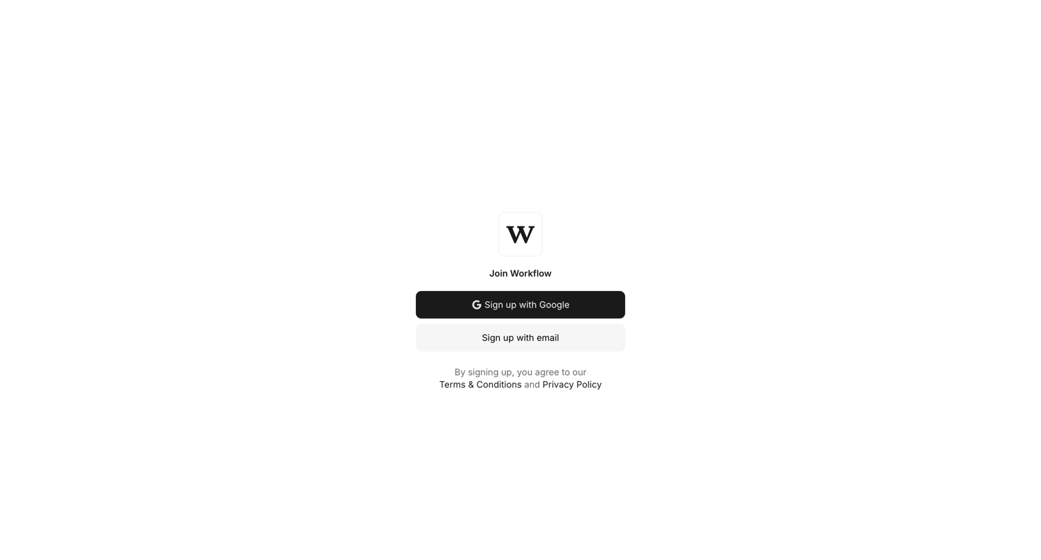 Workflow screen