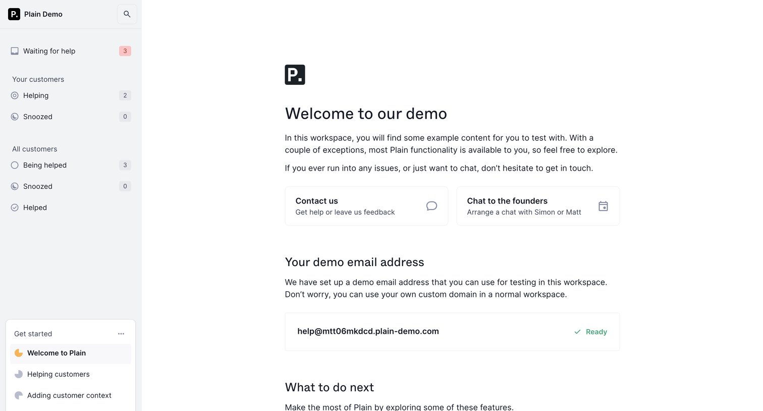 Plain - Welcome - Plain screen