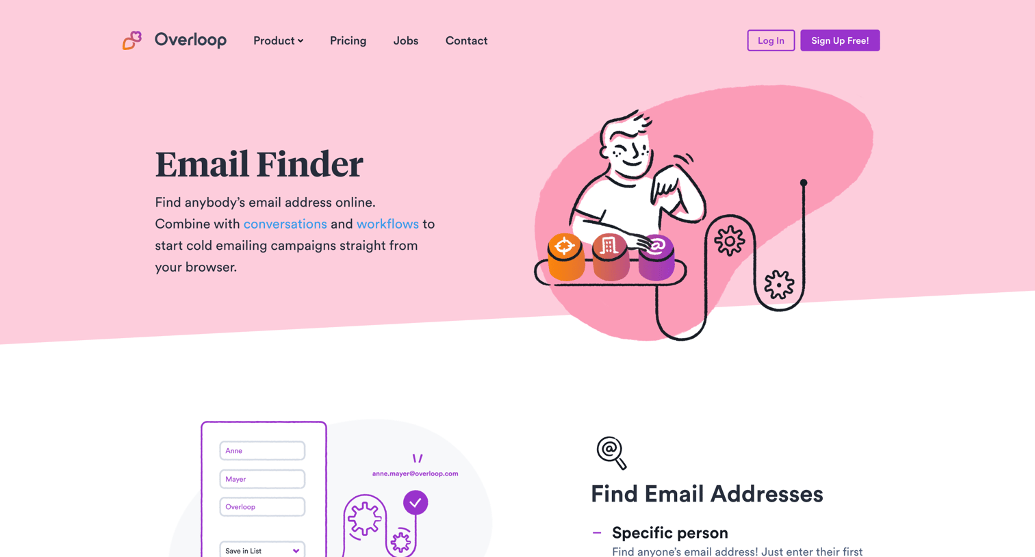 Overloop - Email Finder | Overloop CRM screen