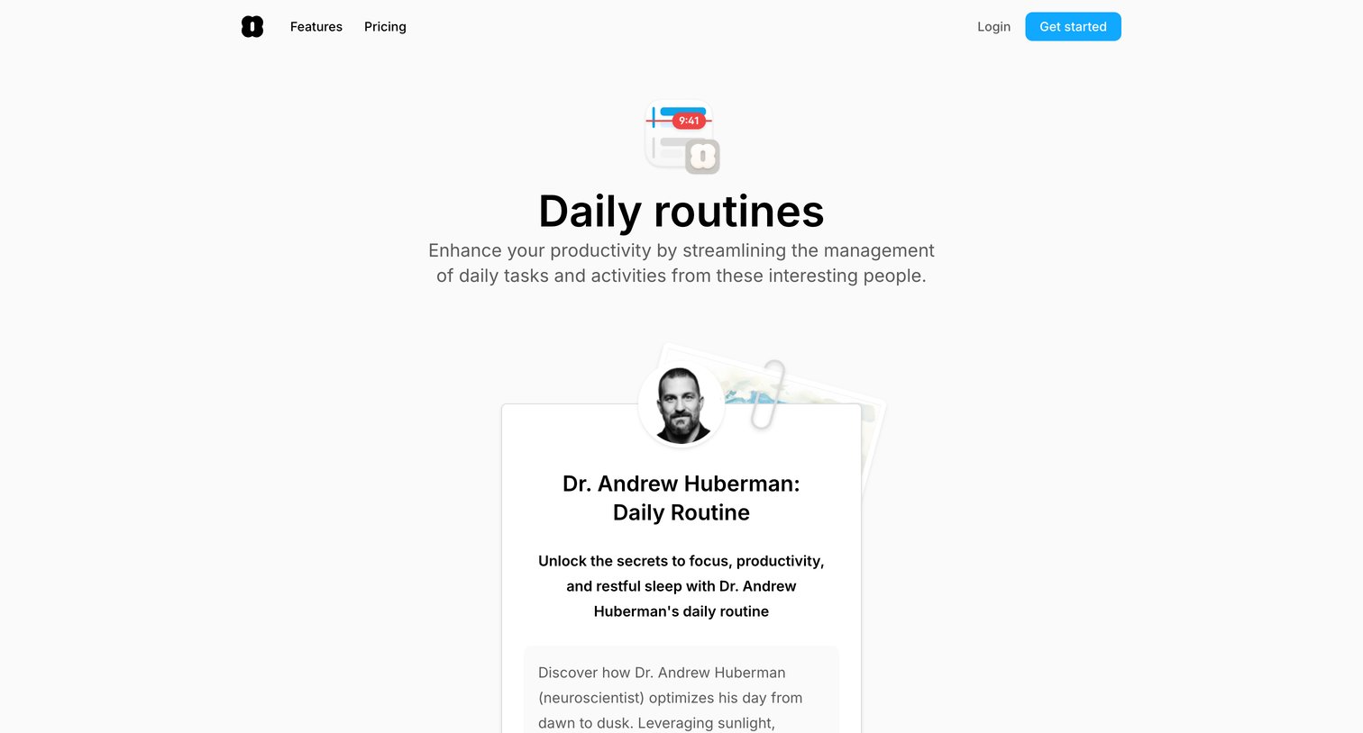 Amie - Amie - Routines screen