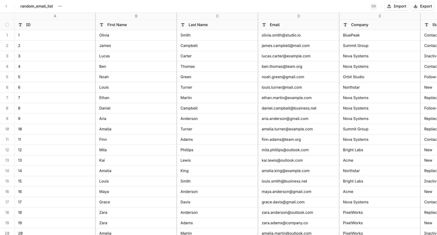 random_email_list | Profound Sheets from Tryprofound