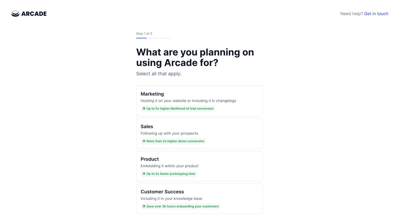 Arcade - Welcome screen