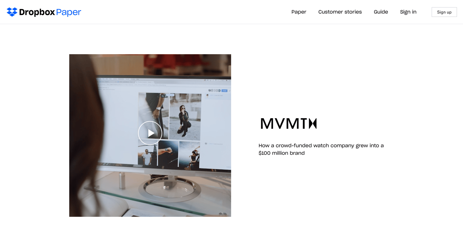 Dropbox paper - MVMT - Dropbox screen
