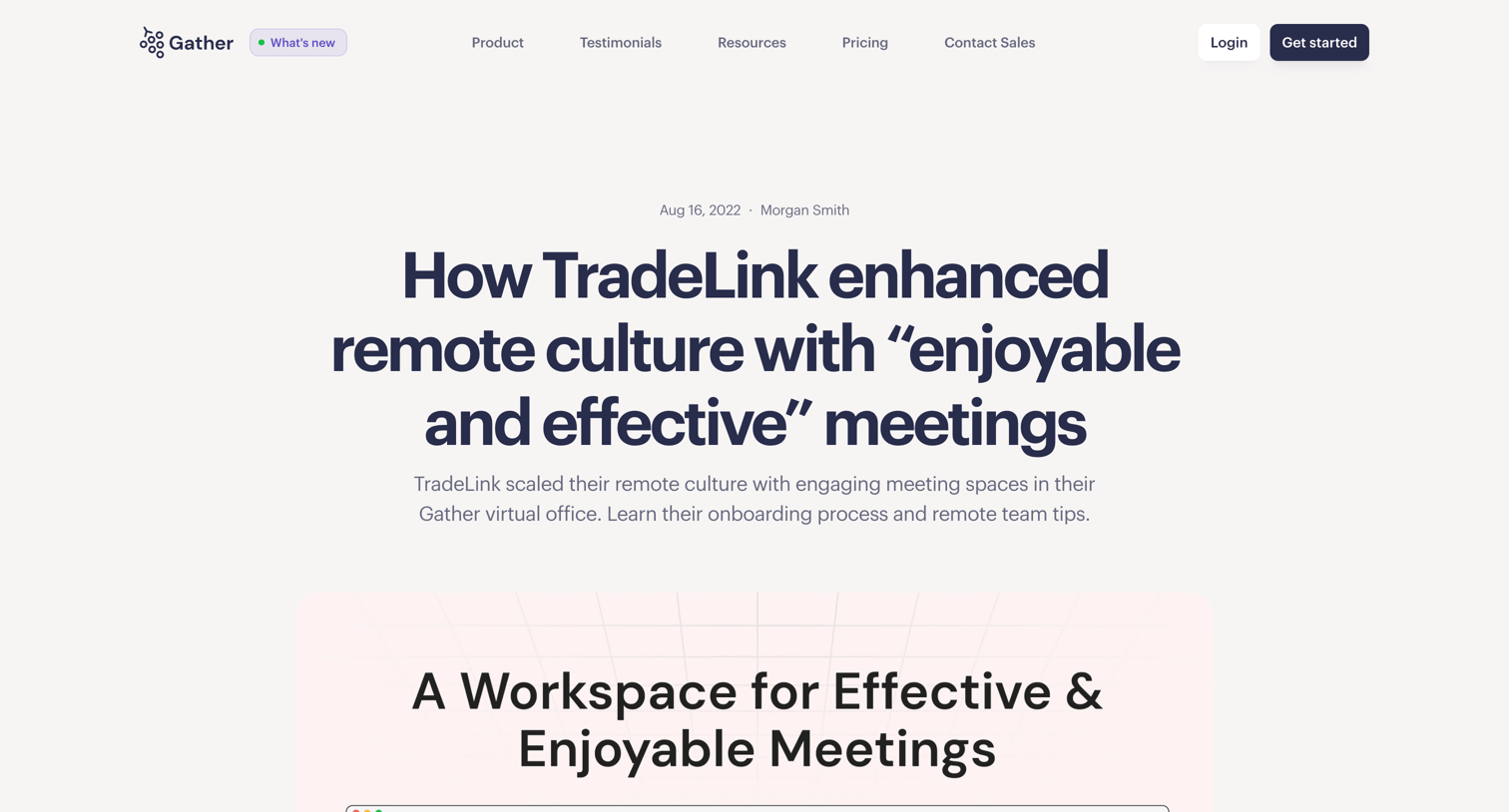 Gather - How TradeLink enhanced remote culture with “enjoyable and effective” meetings - Gather Virtual HQ for Remote Teams screen