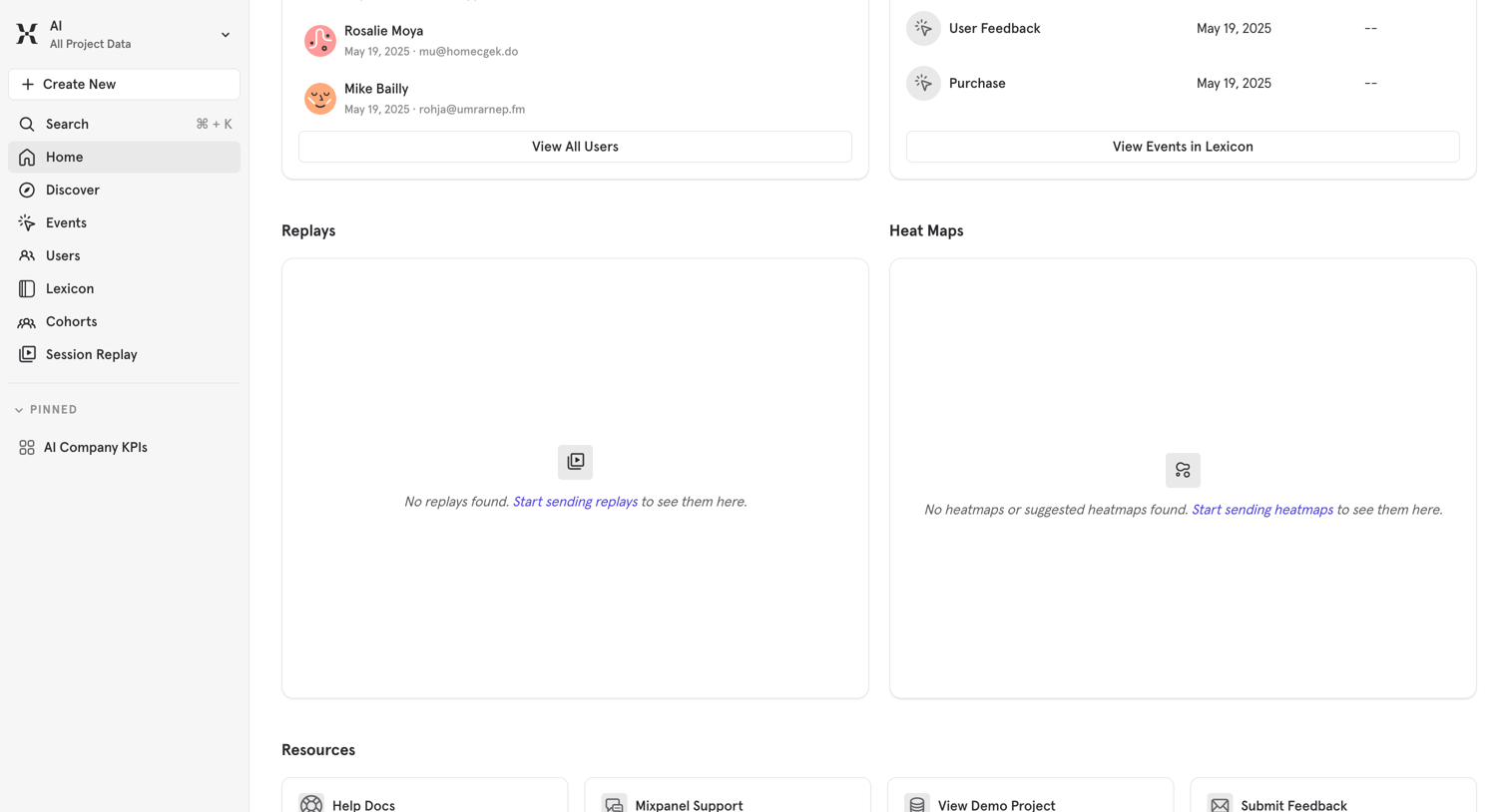 Mixpanel - Mixpanel - Product Analytics screen