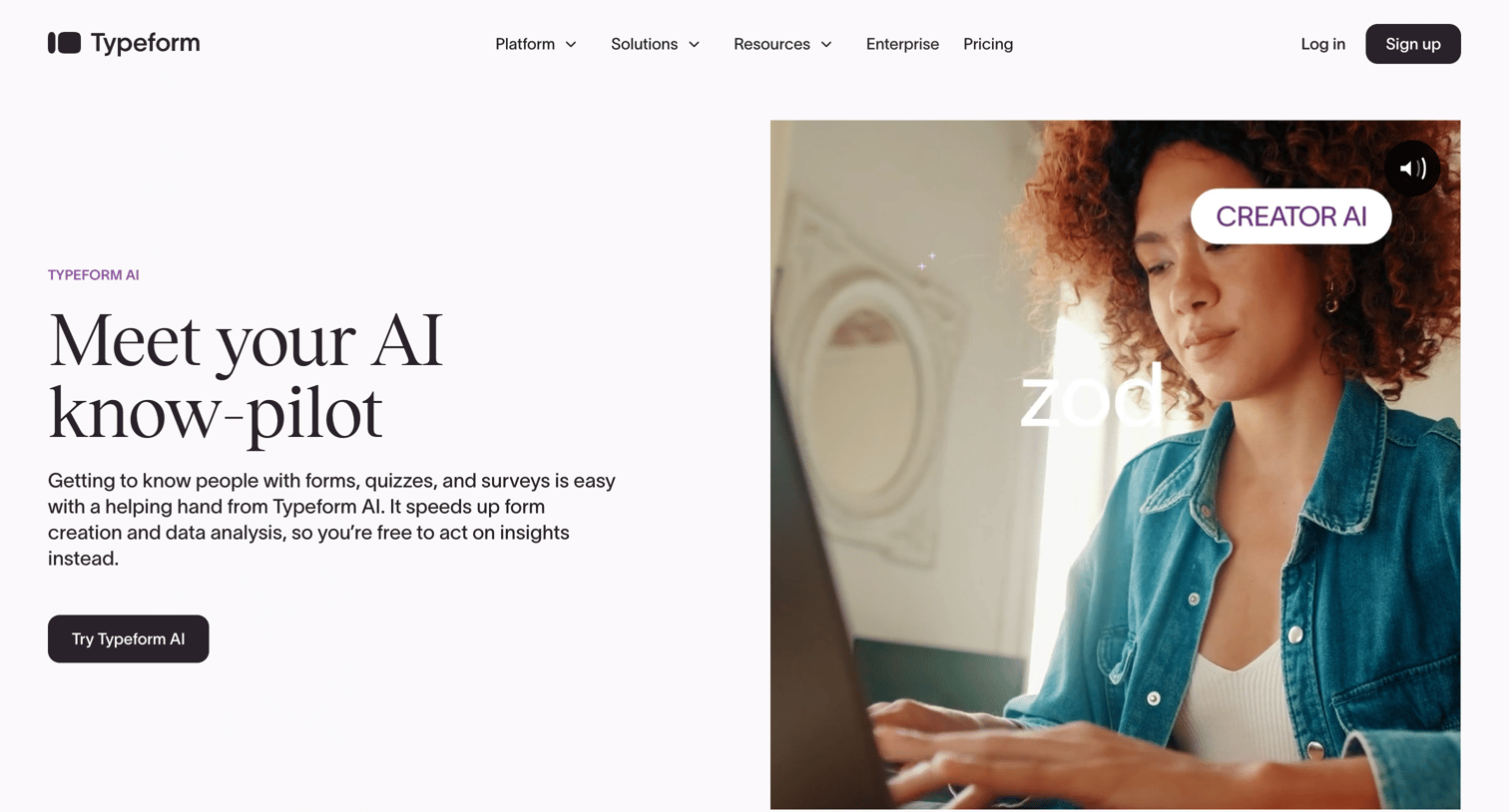 Typeform - Typeform AI Unlock the Future of Forms Create Smarter Forms Today screen
