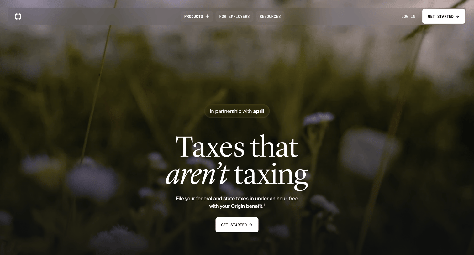 Origin Financial - Free Tax Filing | Maximum Refund Guaranteed | Origin screen