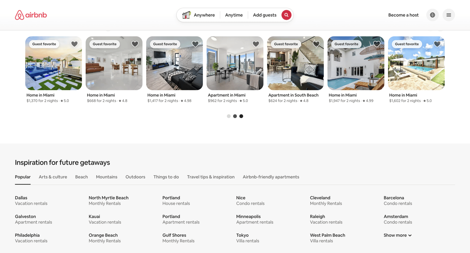 Airbnb - Airbnb | Vacation rentals, cabins, beach houses, & more screen