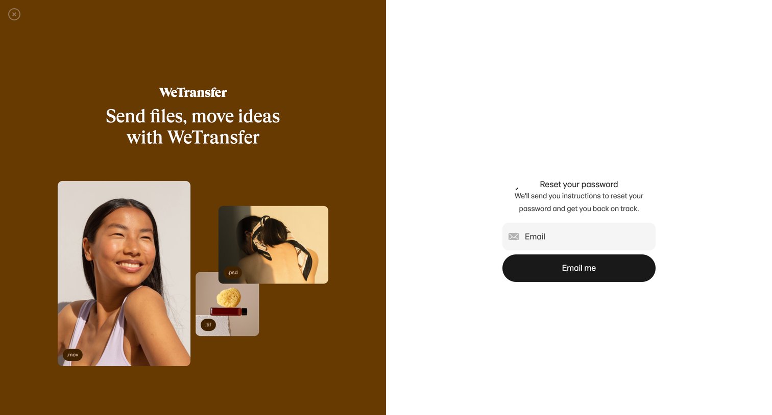 WeTransfer - WeTransfer account | WeTransfer screen