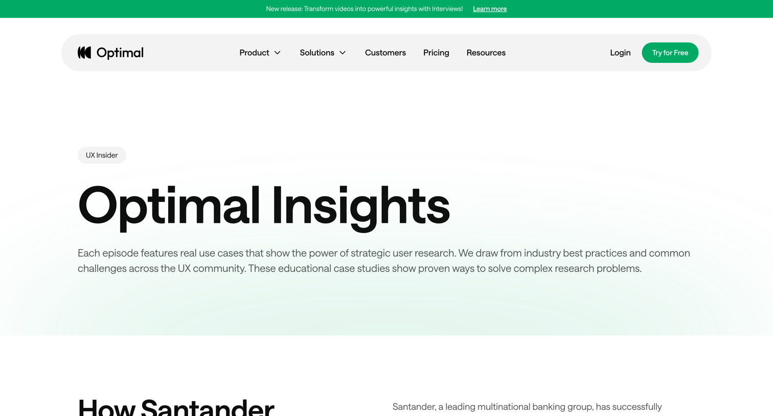 Optimal - Optimal Insider screen