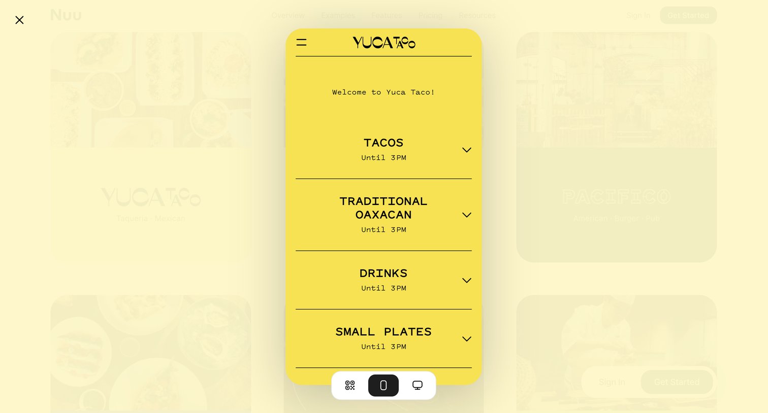 Nuu - Nuu · Examples screen