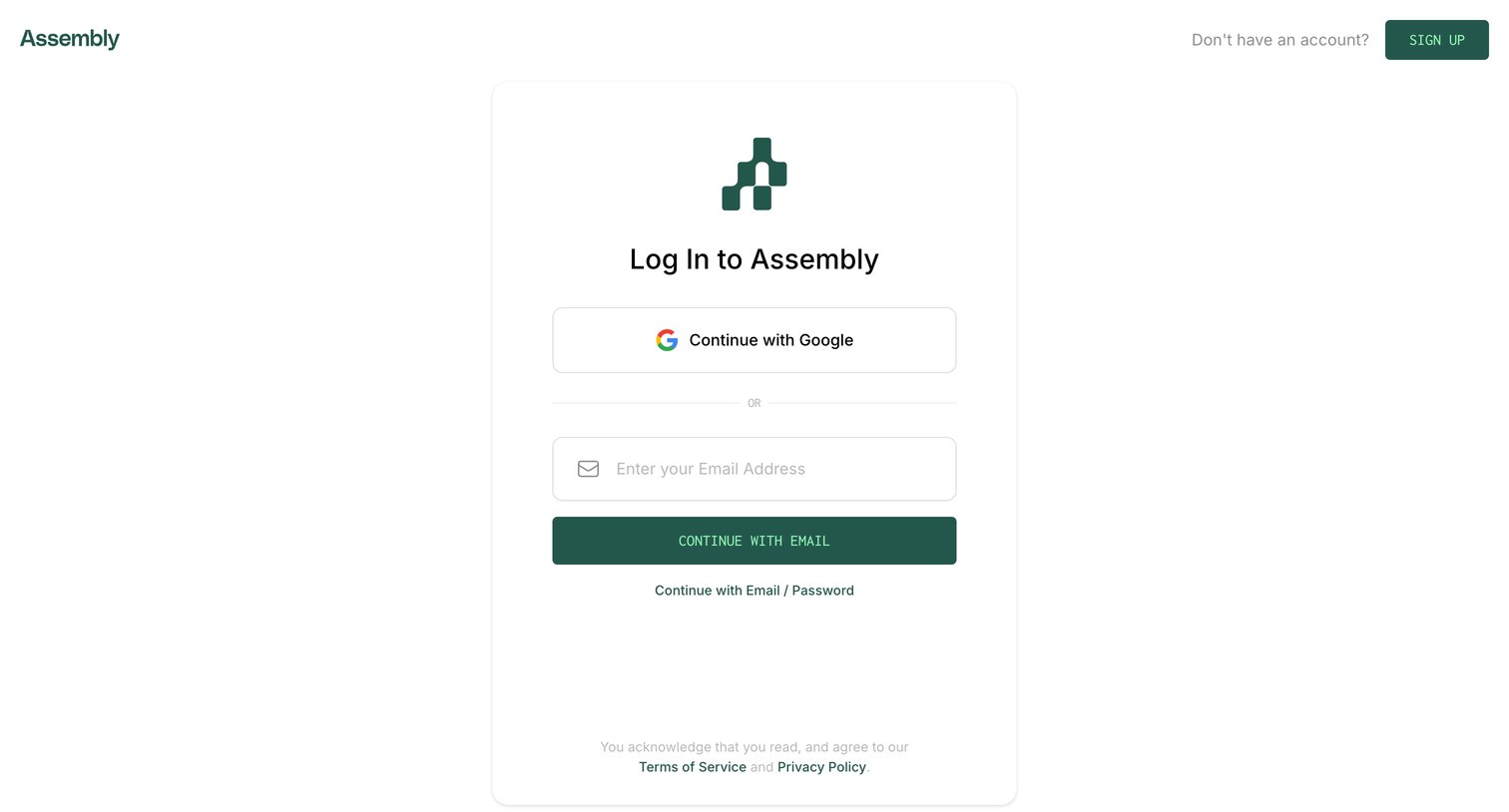 Assembly screen