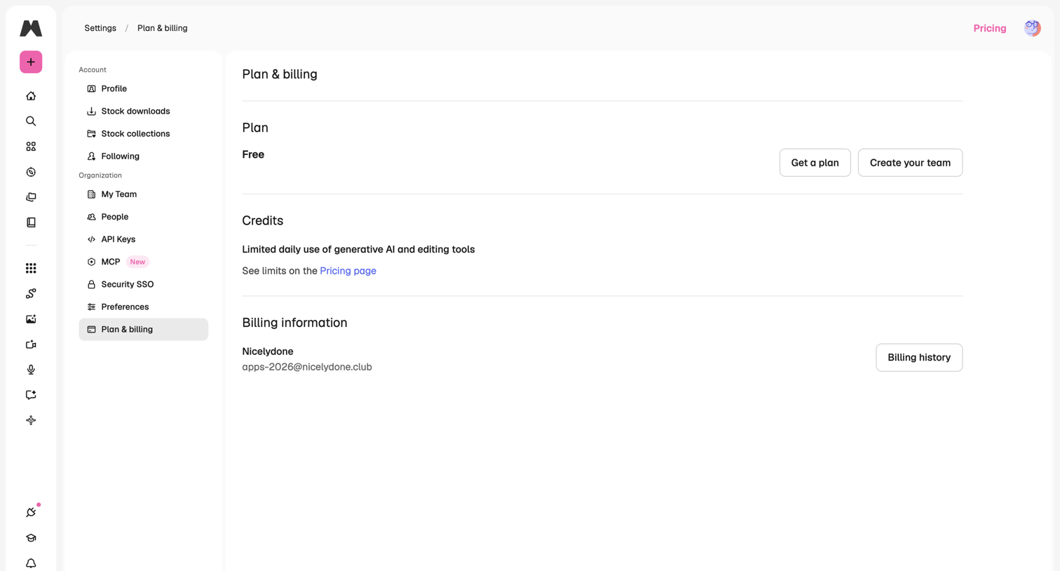 Magnific - Subscription | Magnific (formerly Freepik) screen