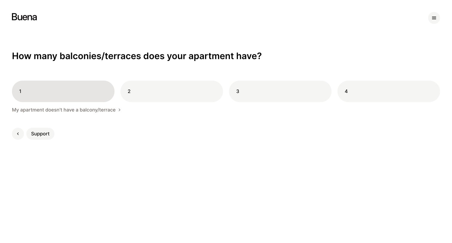 Buena - Inquiry How many balconiesterraces does your apartment have screen