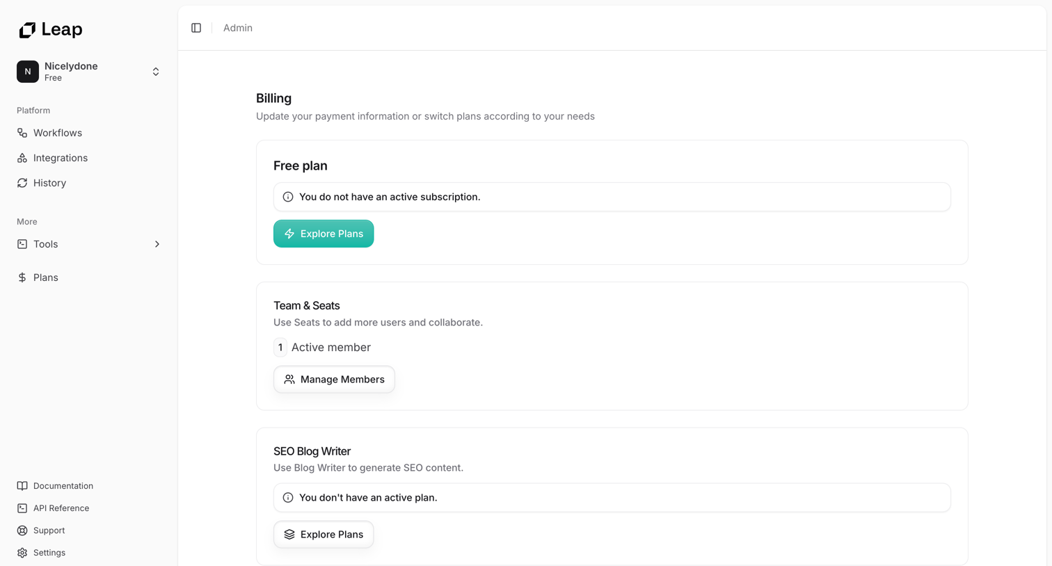 Leap - Leap AI | Automate any workflow with AI screen