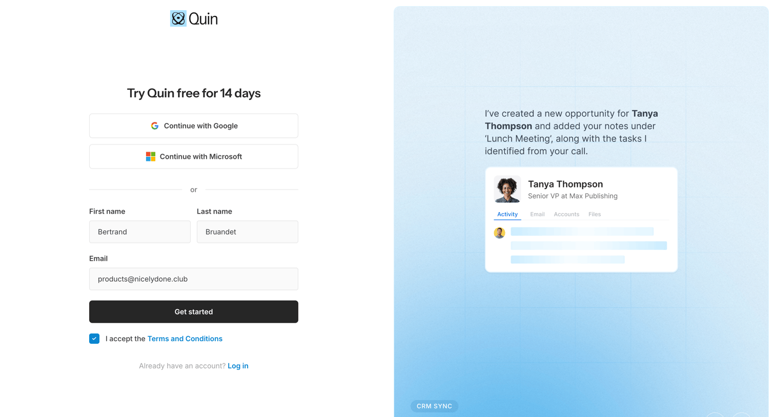 Quin - Try Quin free — Transform your notes into action | Quin screen