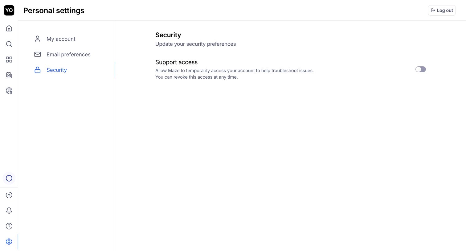 Maze - Maze - Settings screen