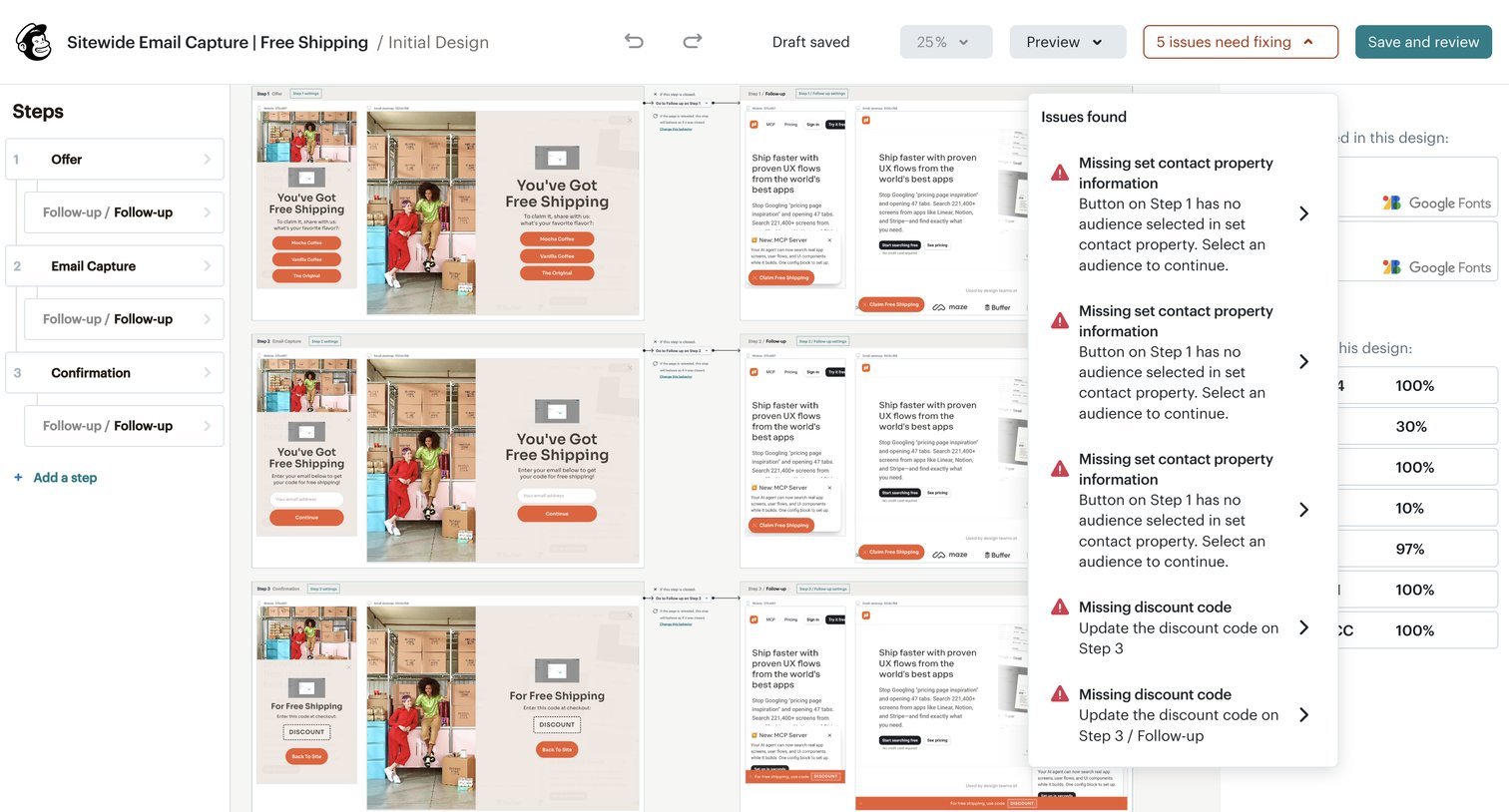 Mailchimp - Popup form editor | Mailchimp screen