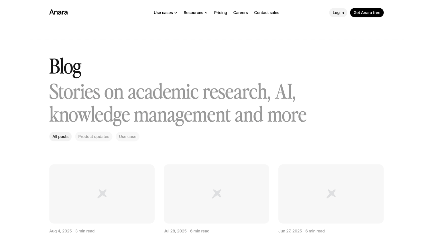 Anara - Research Productivity And AI Tools for Academics  Anara Blog screen