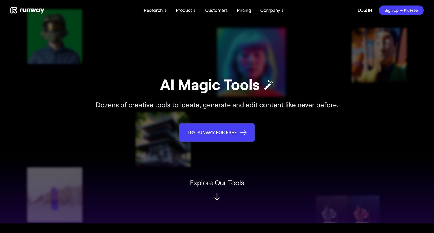 Runway - AI Magic Tools | Runway screen