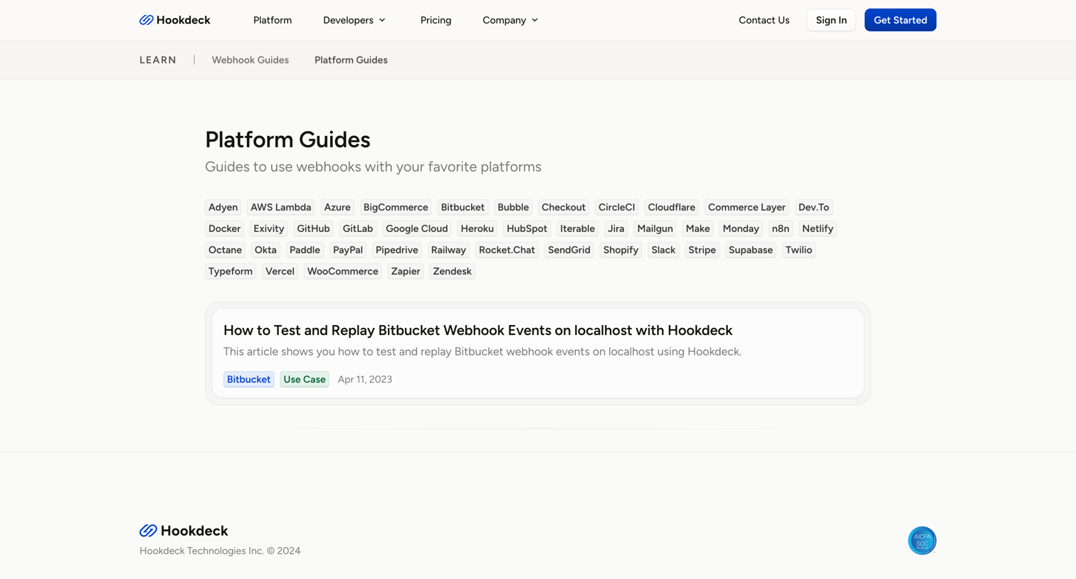 Hookdeck - Platform Guides - Hookdeck screen