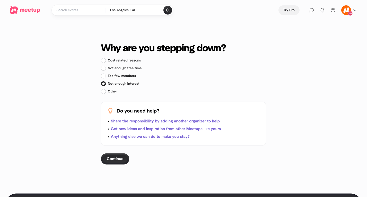 Feedback | Meetup from Meetup
