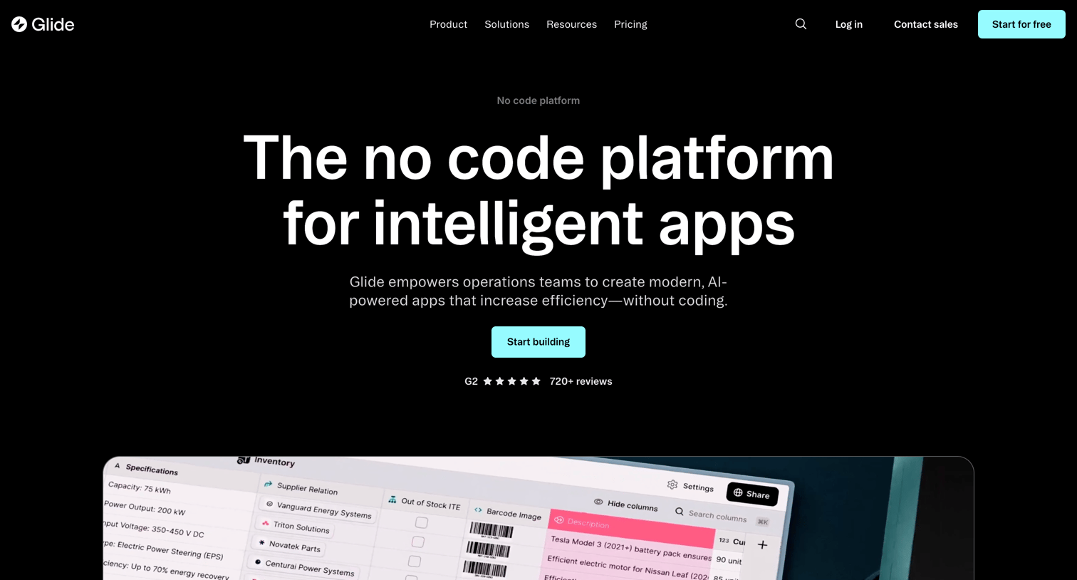 Glide - No Code Platform for Modern Work Software Glide screen