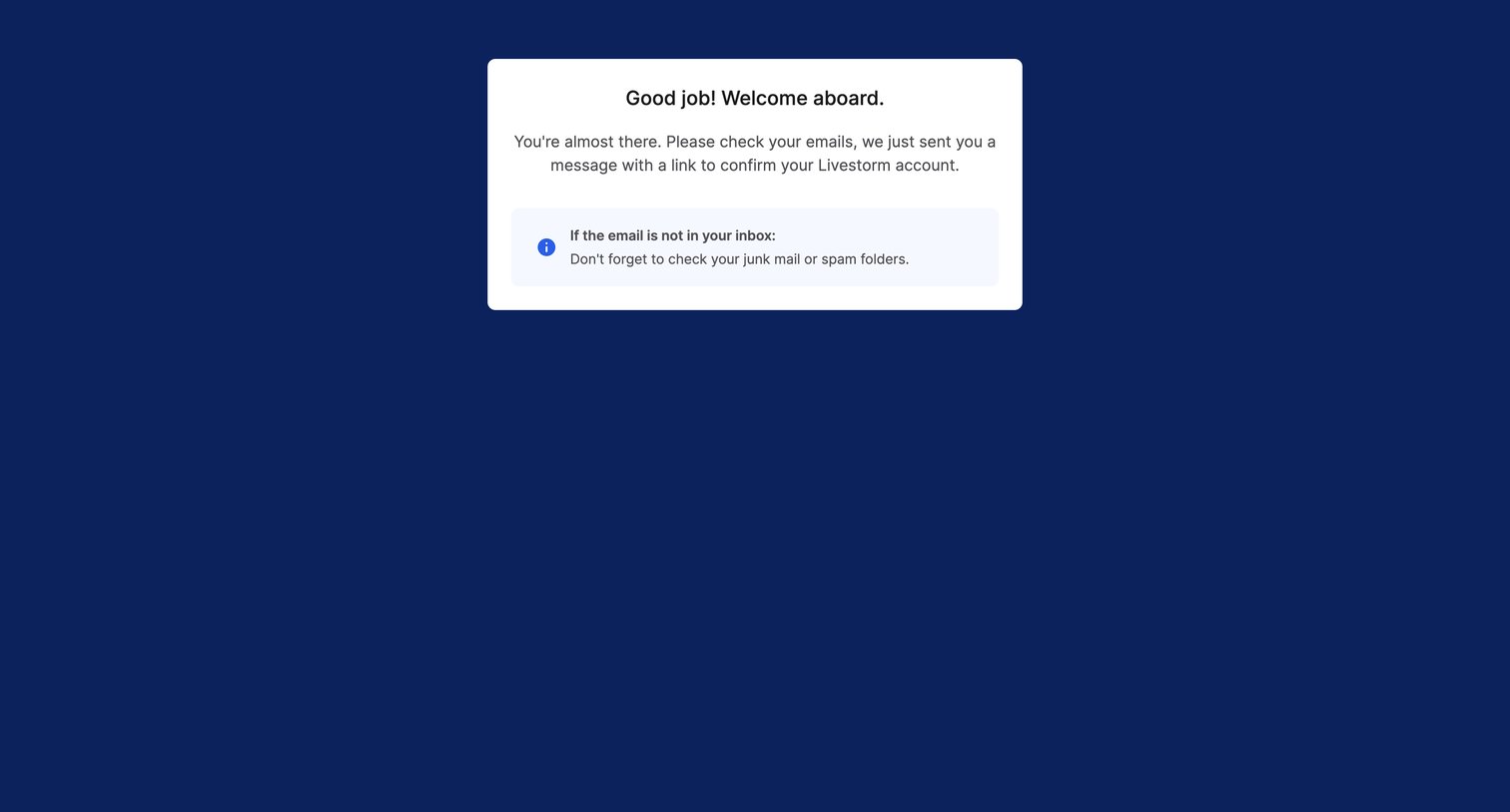 Livestorm - Dashboard | Livestorm screen