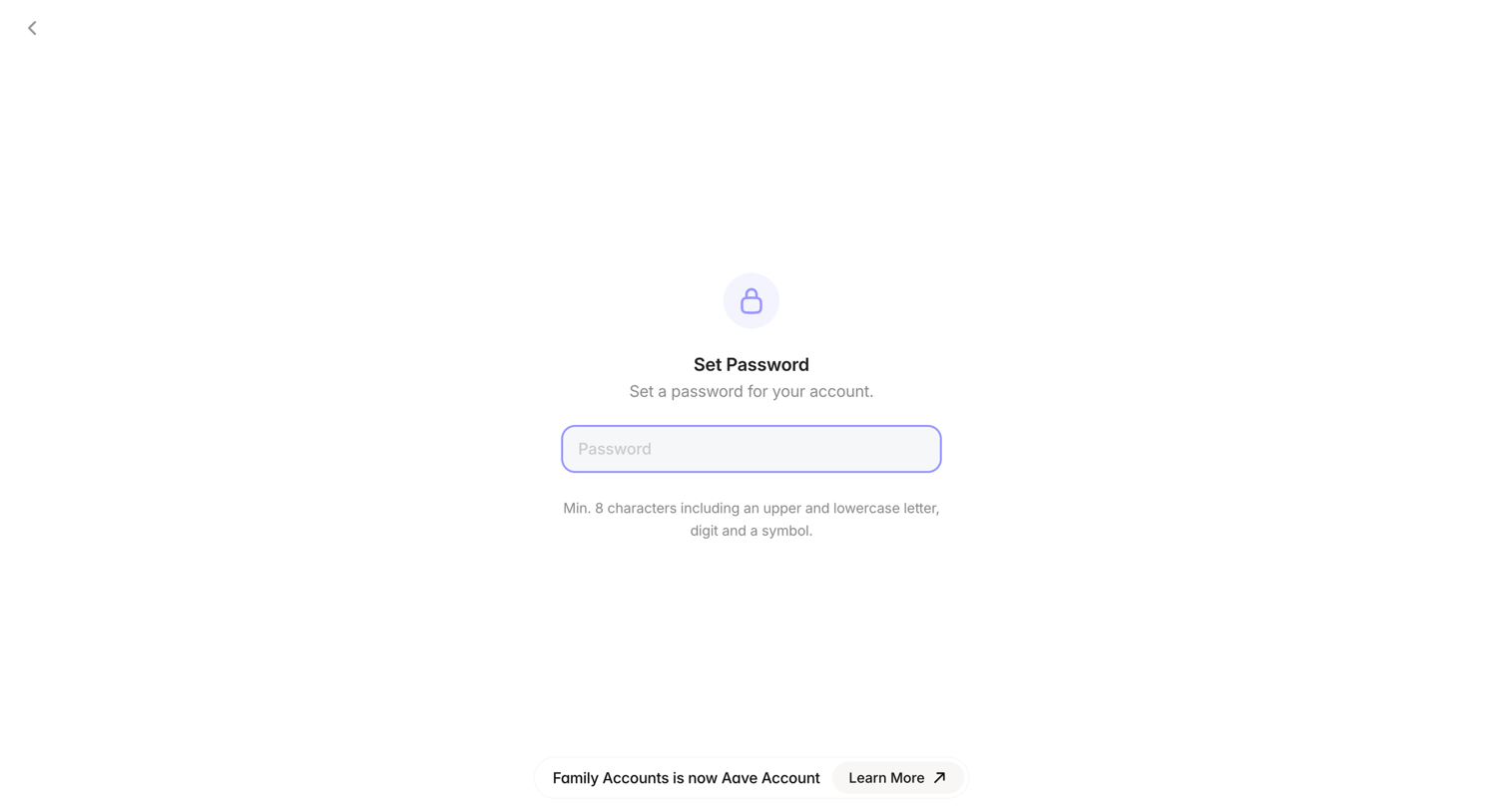 Family - Aave Account screen