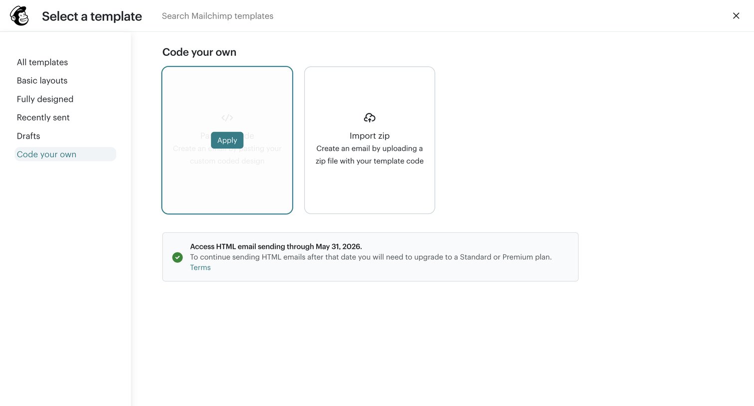 Mailchimp - Template Builder | Mailchimp screen