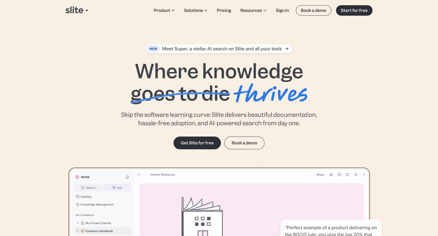 Slite - Slite AI-powered knowledge base.png screen