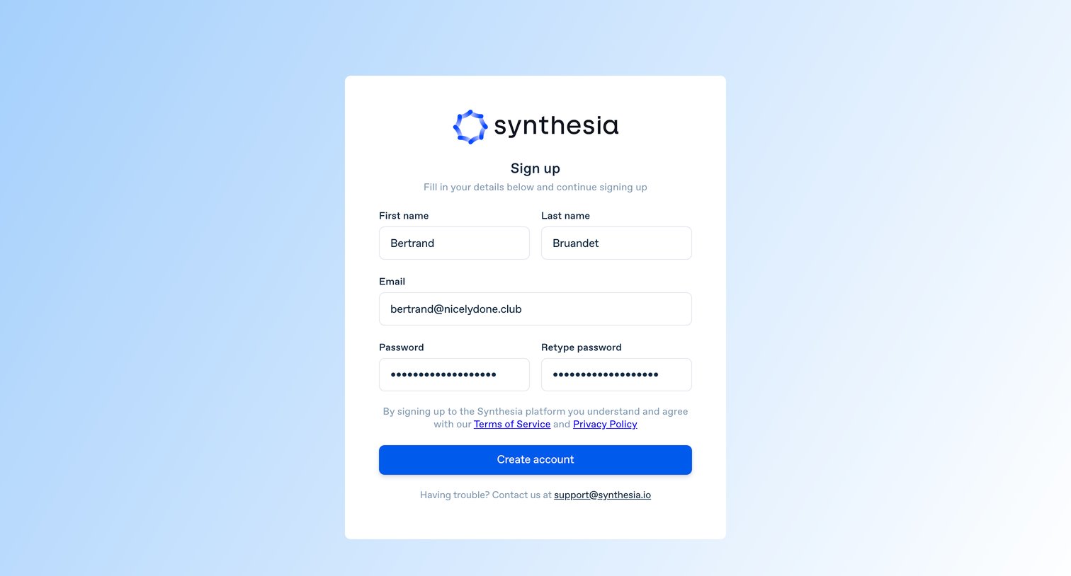 Synthesia - Synthesia STUDIO screen
