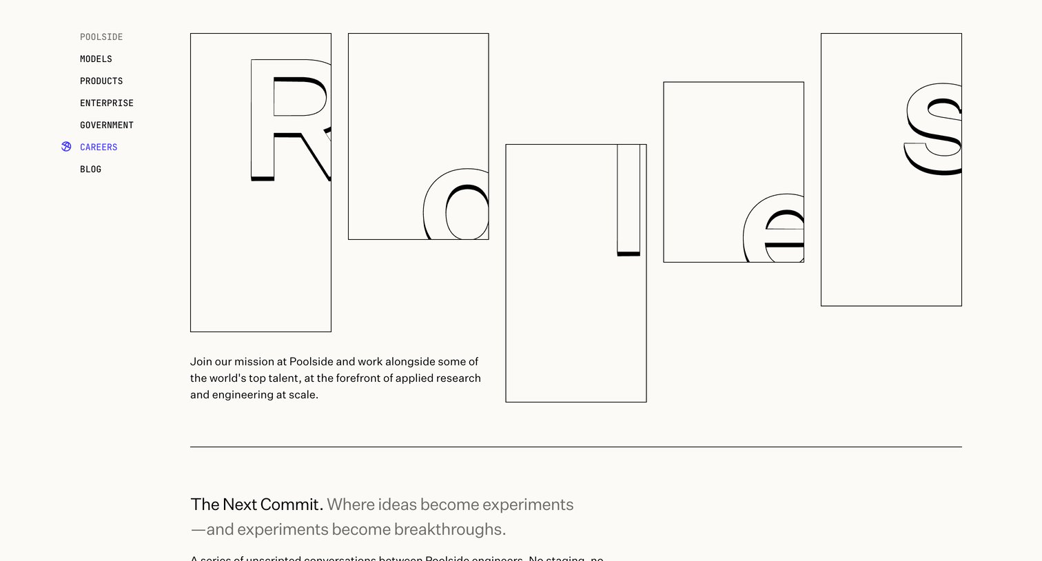 Poolside - Careers — Poolside screen