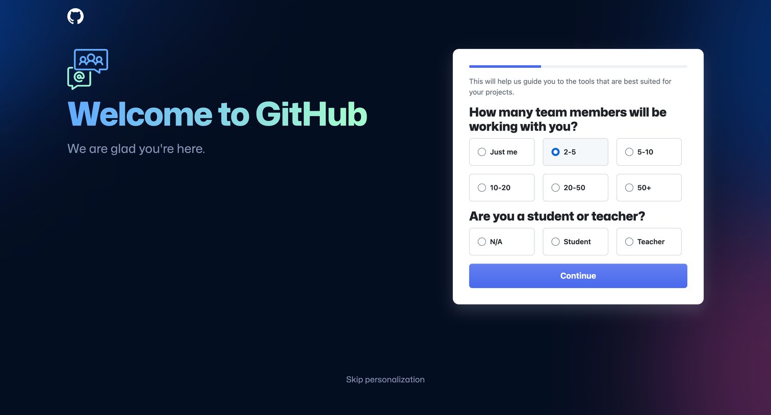 How many team members will be working with you from Github