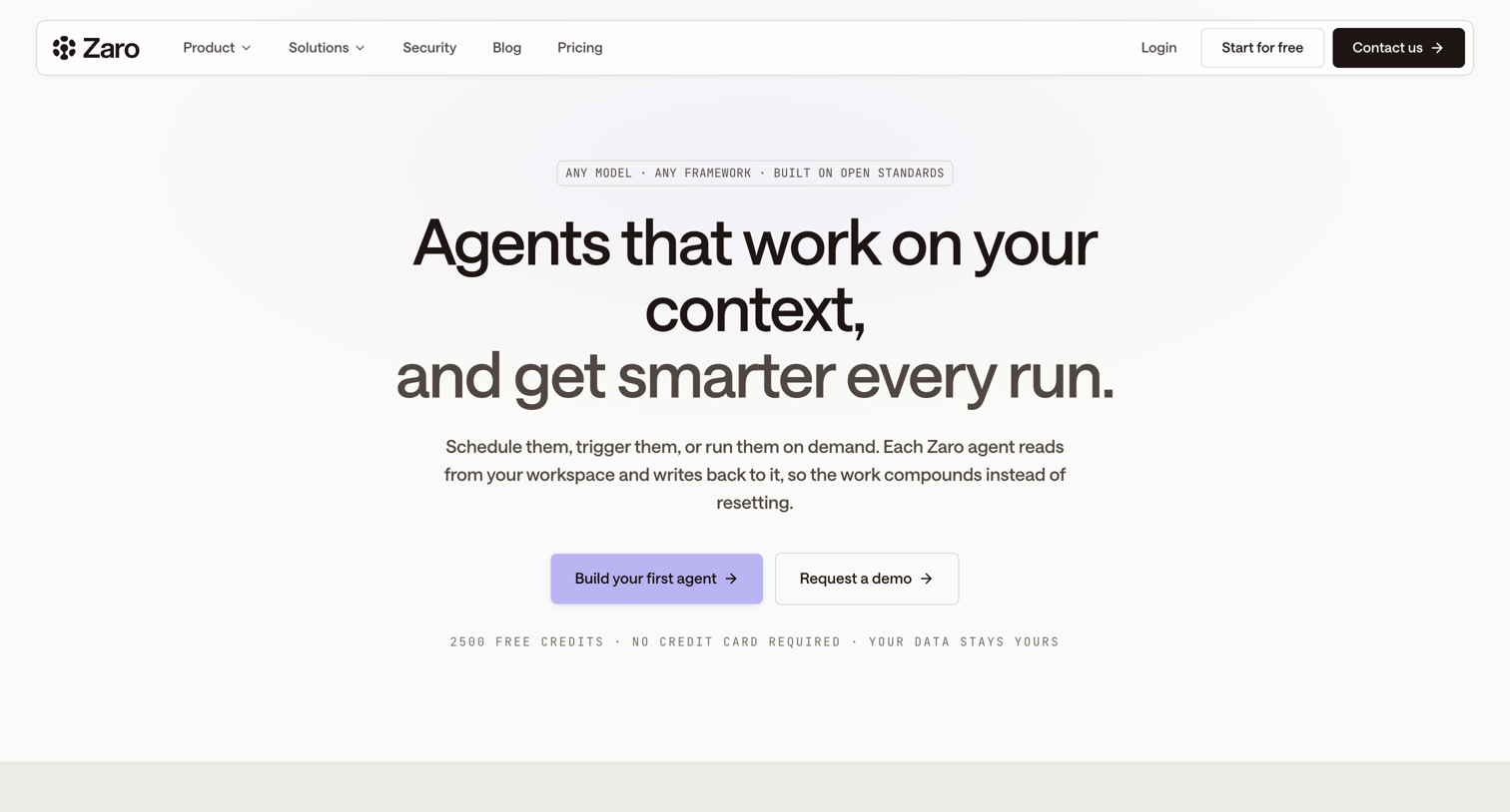 Zaro - AI Agents - Zaro screen