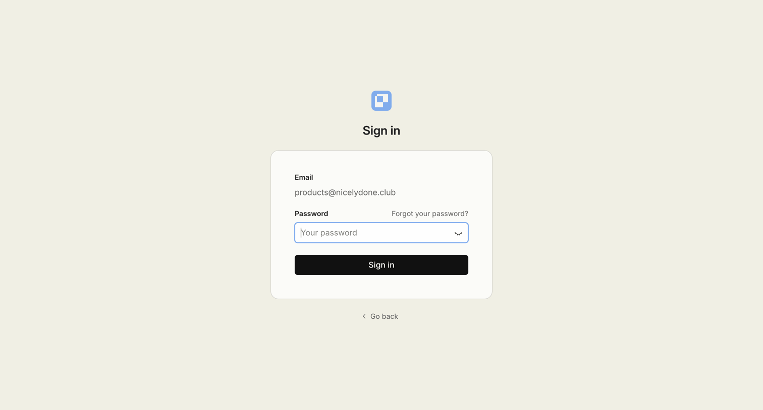 Paper - Sign in screen