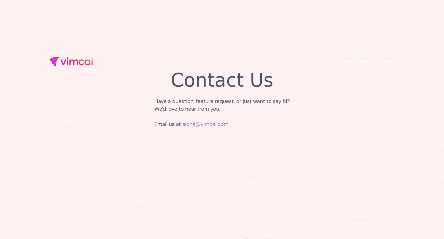 support · vimcal.com from Vimcal