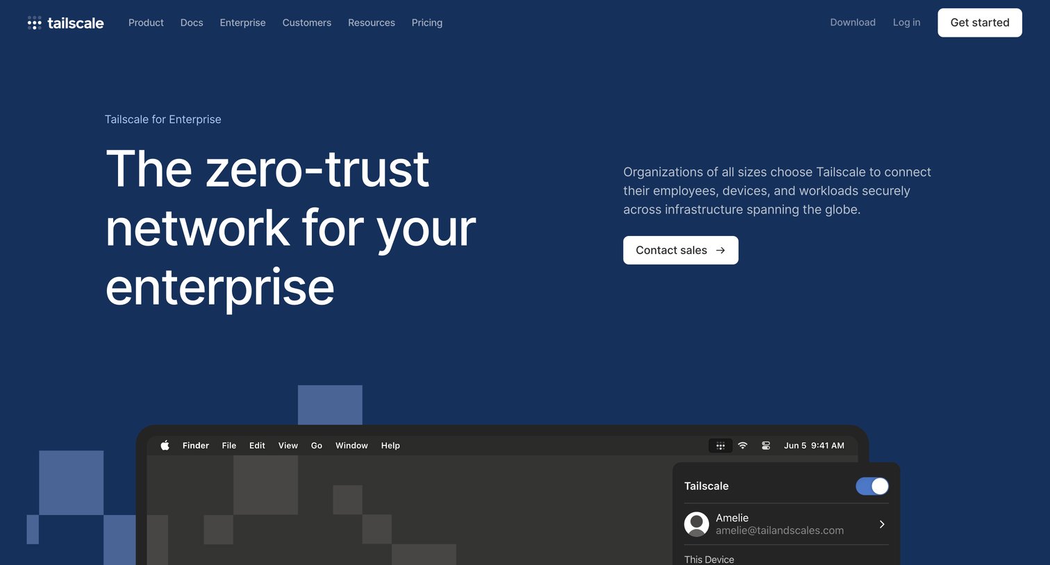 Tailscale - Enterprise · Tailscale screen