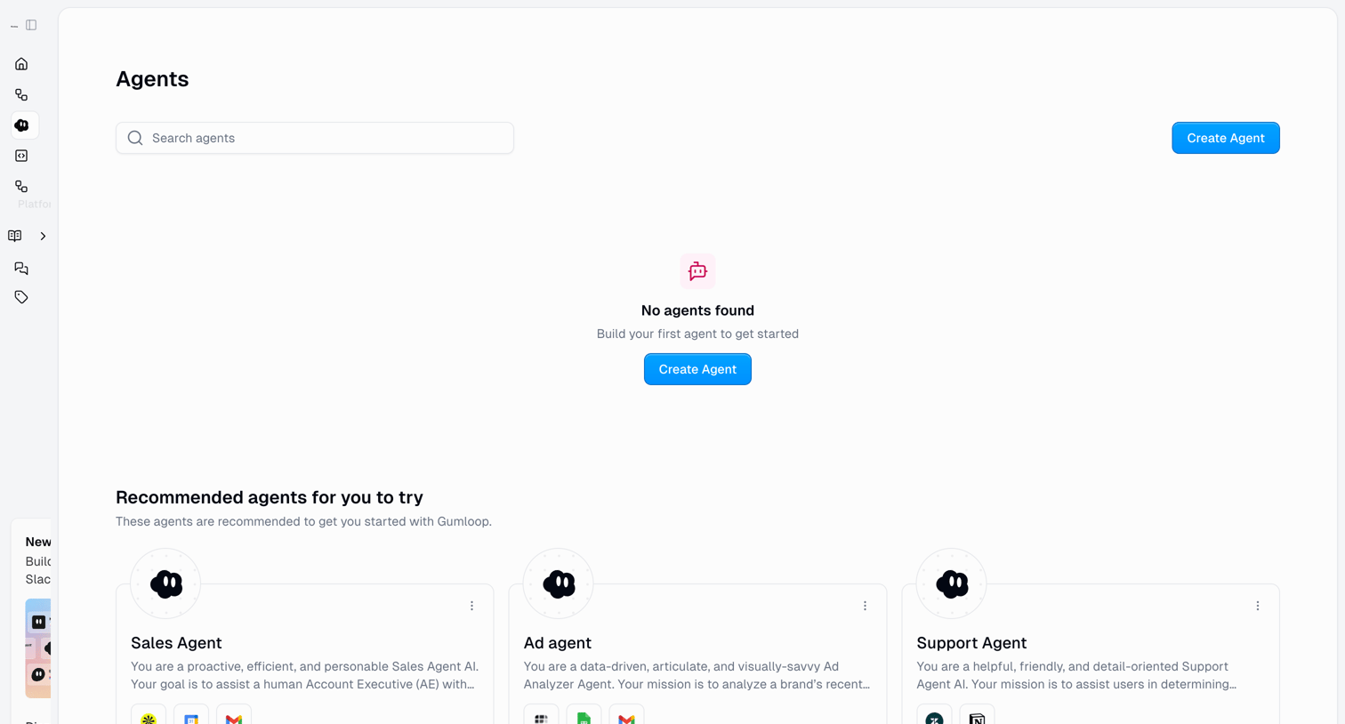 Gumloop - Gumloop Agents screen