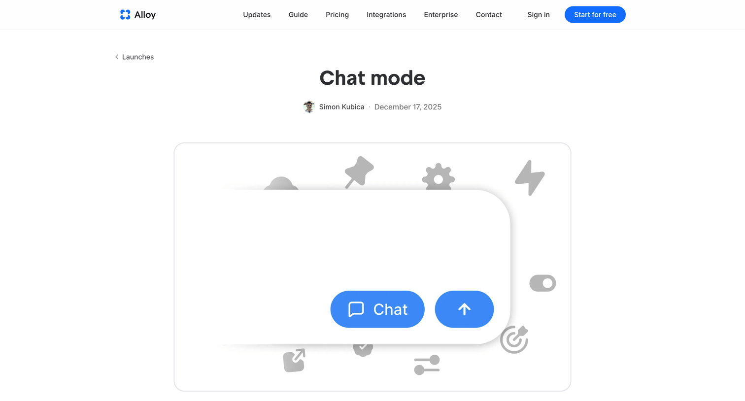 Alloy - Chat Mode — Plan AI Prototypes Before Building | Alloy screen