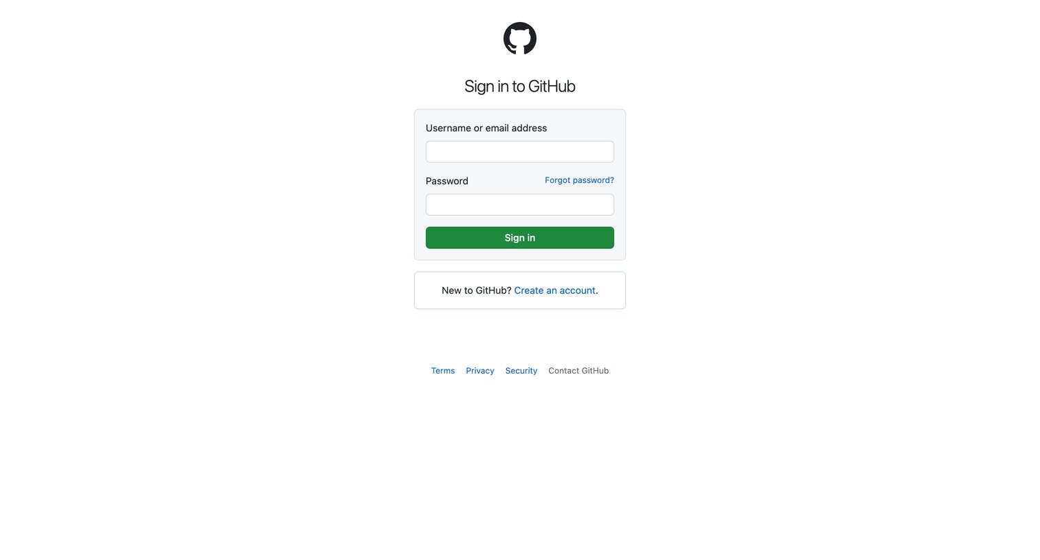 Github - Sign in to GitHub · GitHub screen