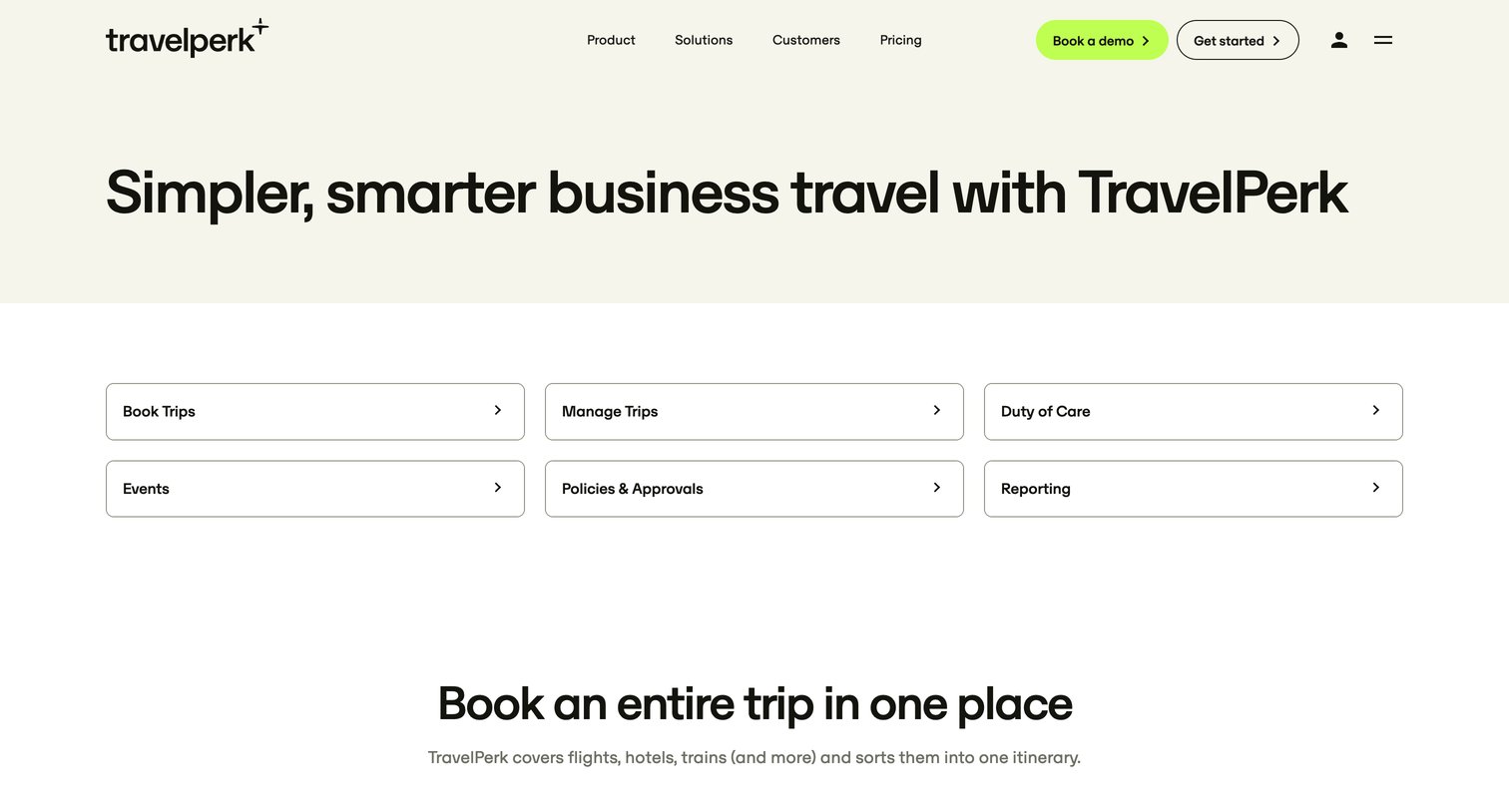 Travelperk - Product Teasers Landing screen