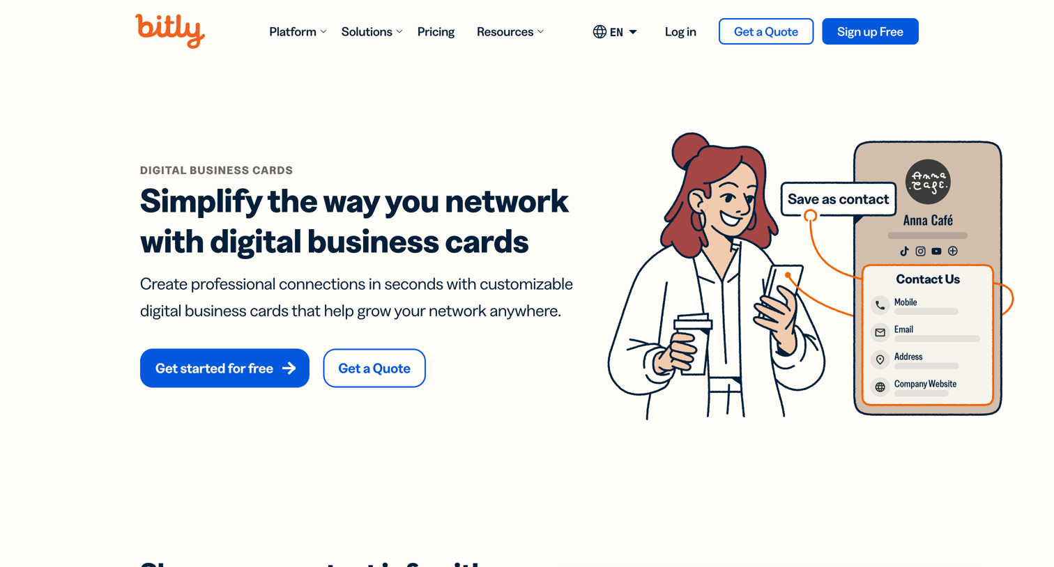 Bitly - Digital Business Cards to Grow Your Network screen