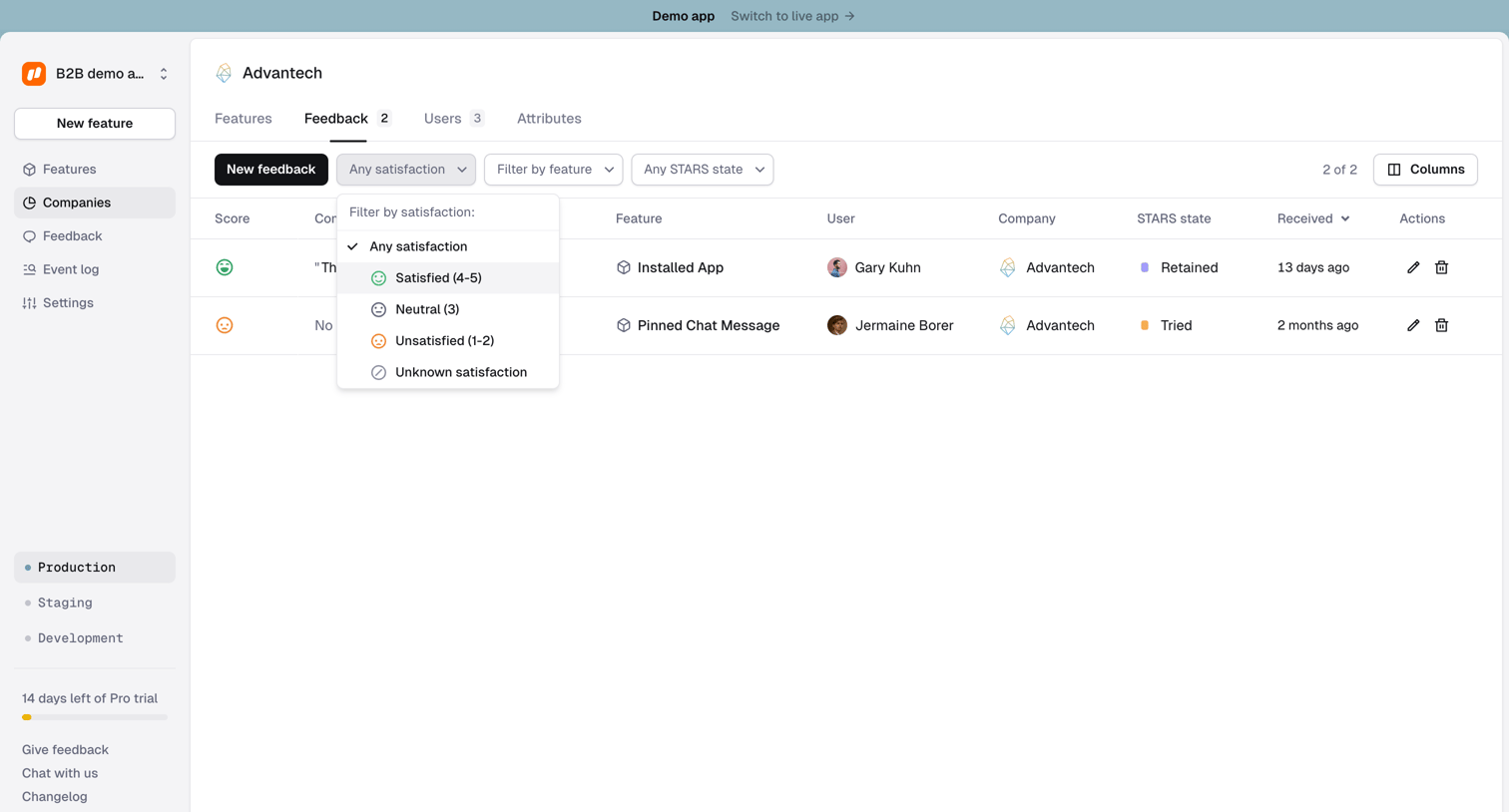 Reflag - Company › Advantech › Feedback screen
