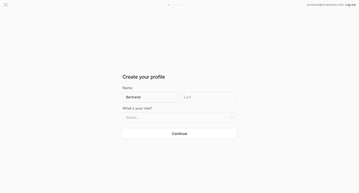 Lightfield - Lightfield - Create Profile screen