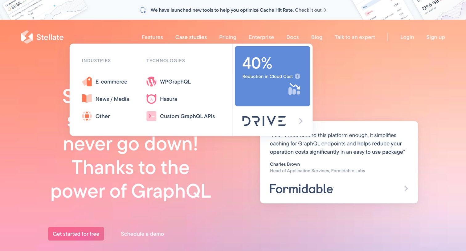 Stellate - Stellate - The GraphQL Edge Caching Company screen