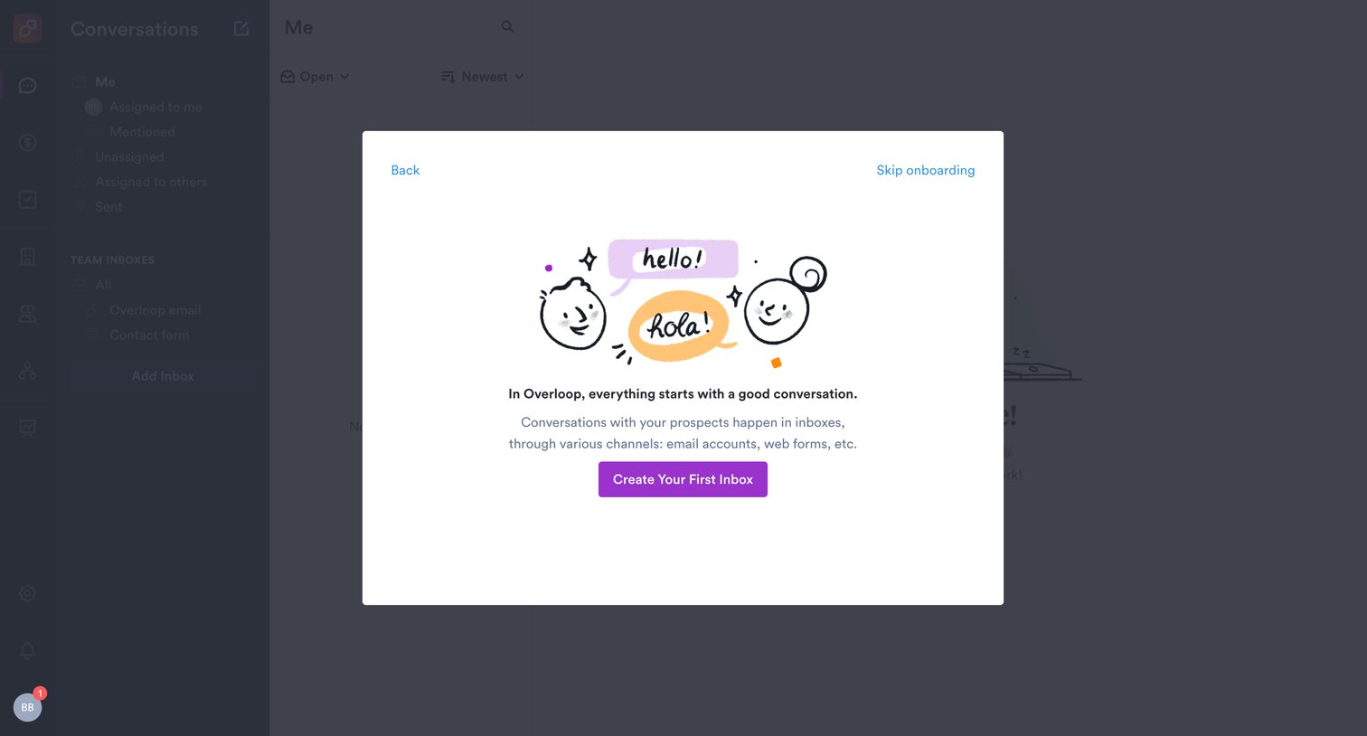 Overloop - Conversations • Overloop screen