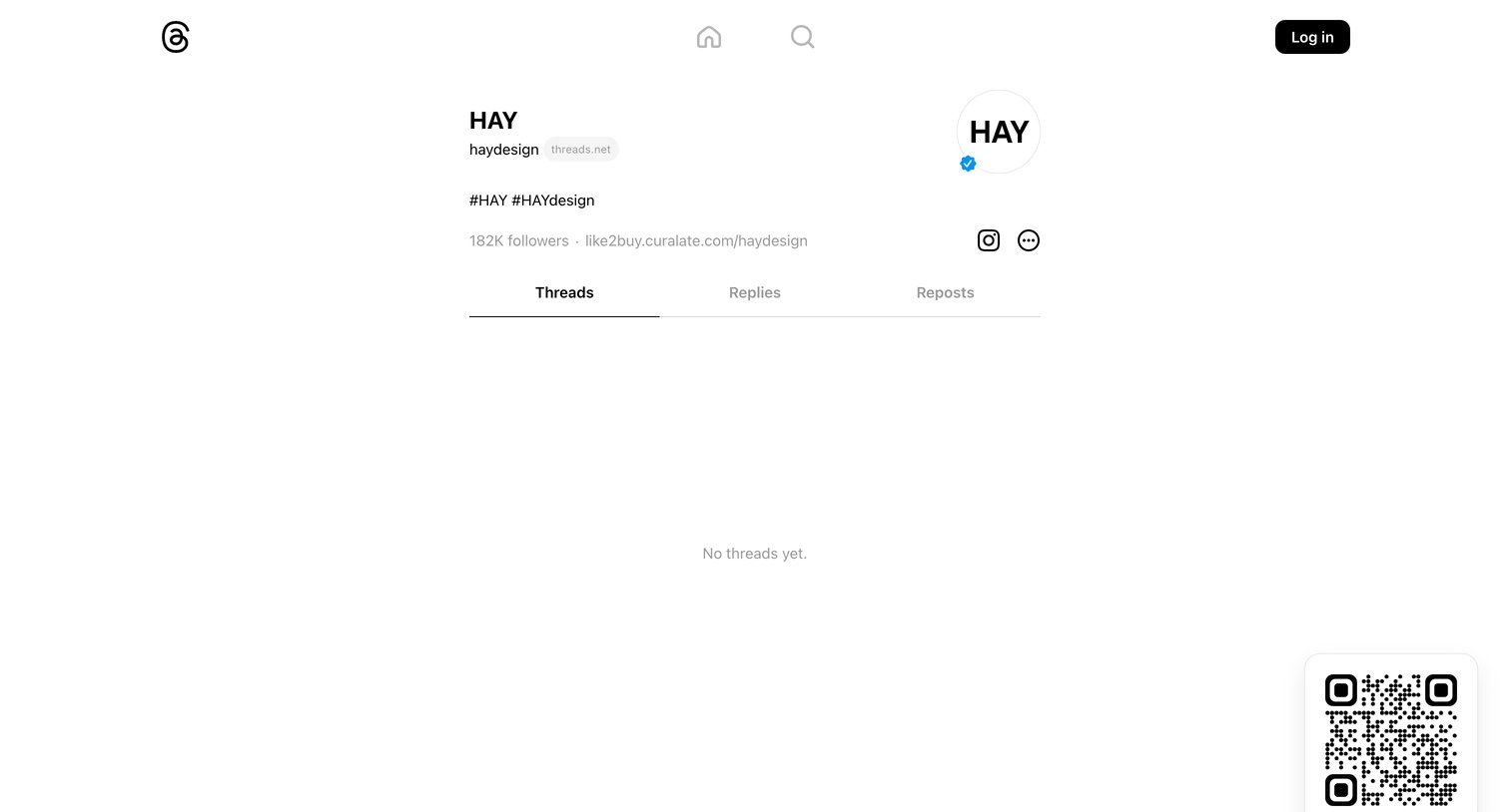Threads - HAY @haydesign on Threads screen