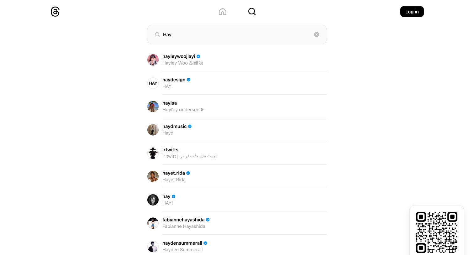 Threads - Search • Threads screen